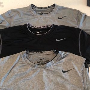 Nike Pro Combat BUNDLE 2 Shirts 1 Tank MEDIUM